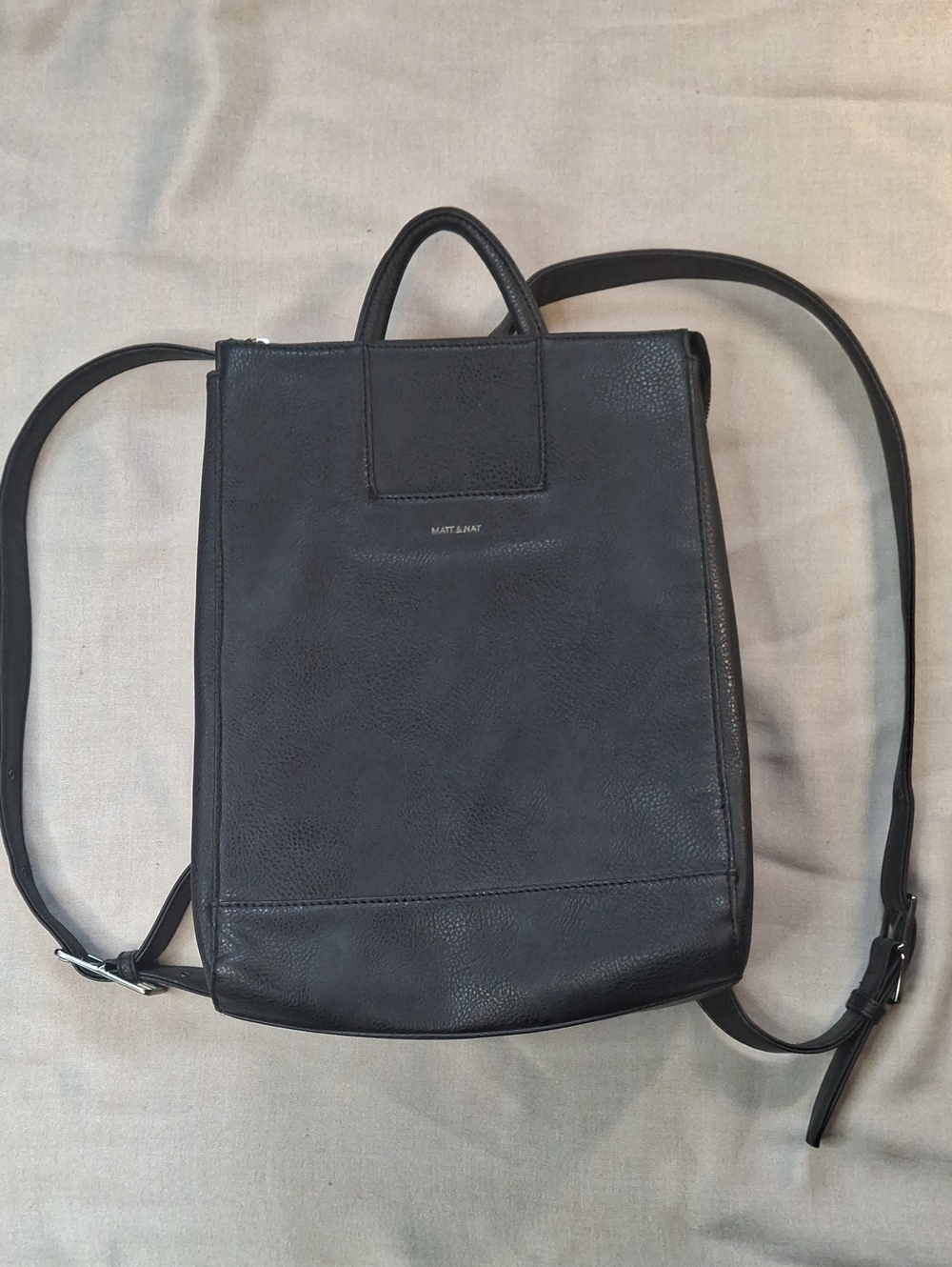 Matt & Nat Katherine Vintage Backpack in Black | Vegan Leather 13" Laptop Bag